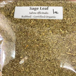 Sage Leaf Rubbed,Organic 1oz bagged