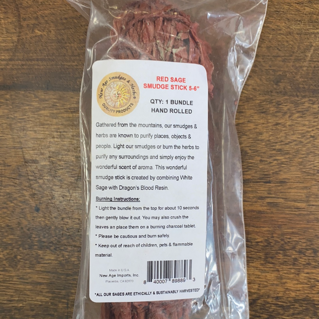 Red Sage Smudge Stick 5-6”