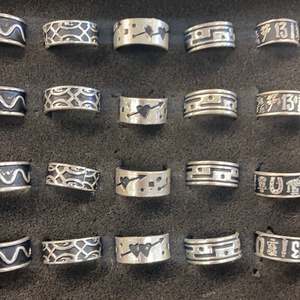 Fair Trade Silver and copper wide Band Rings