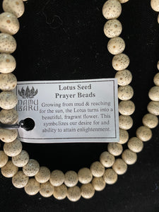 Mala 108 Beads Prayer Necklace White Lotus Seed