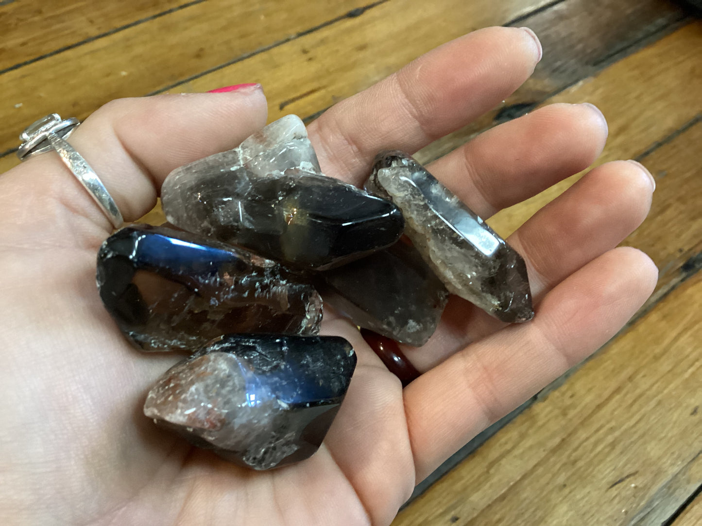 Quartz Hematite Tumbled Point