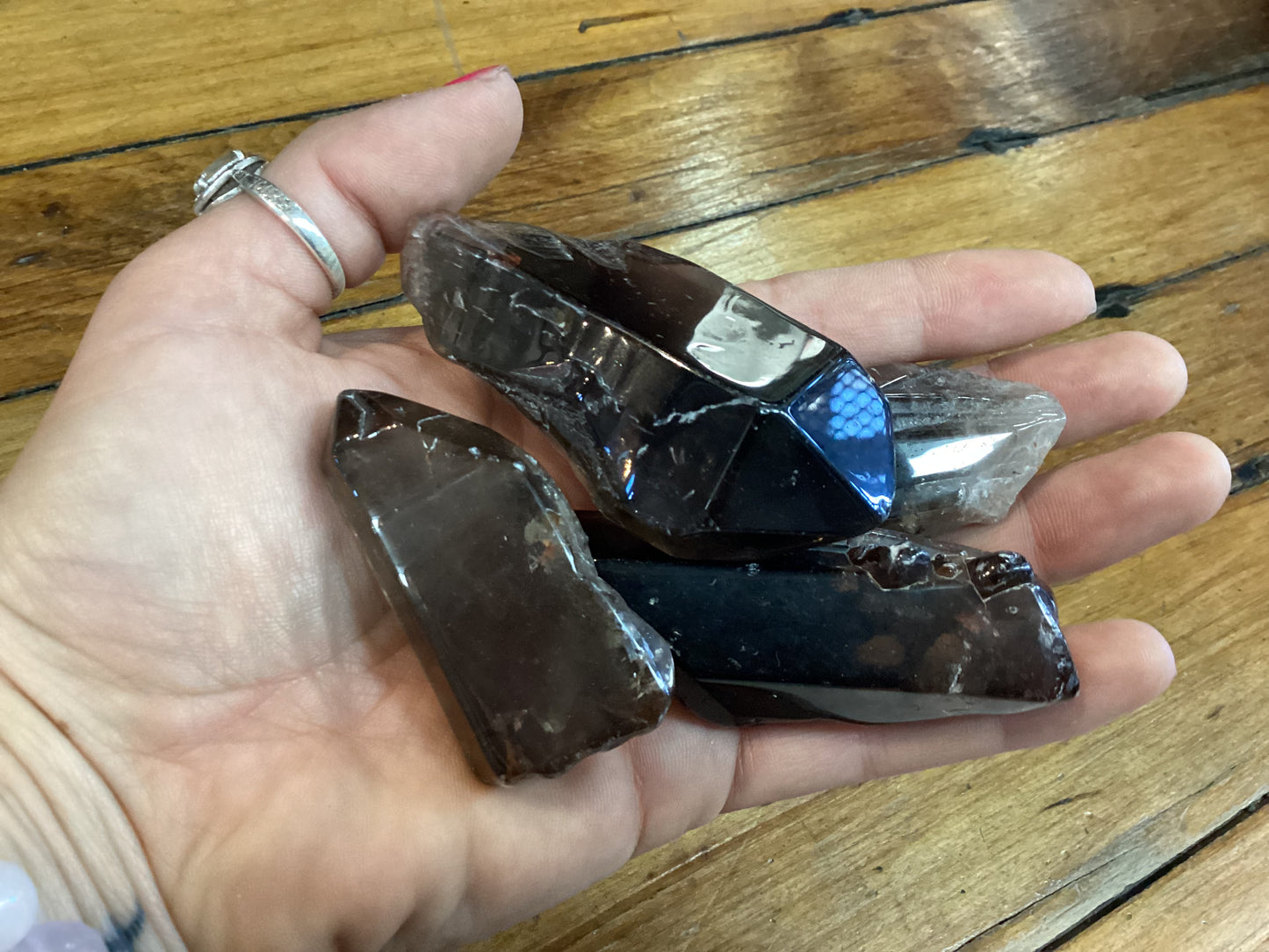 Quartz Hematite Tumbled Point