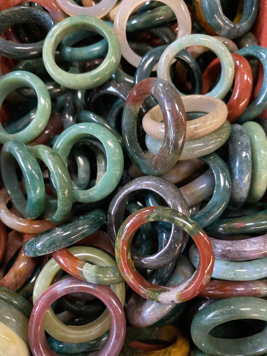 Agate Jasper Rings Multi-Colored