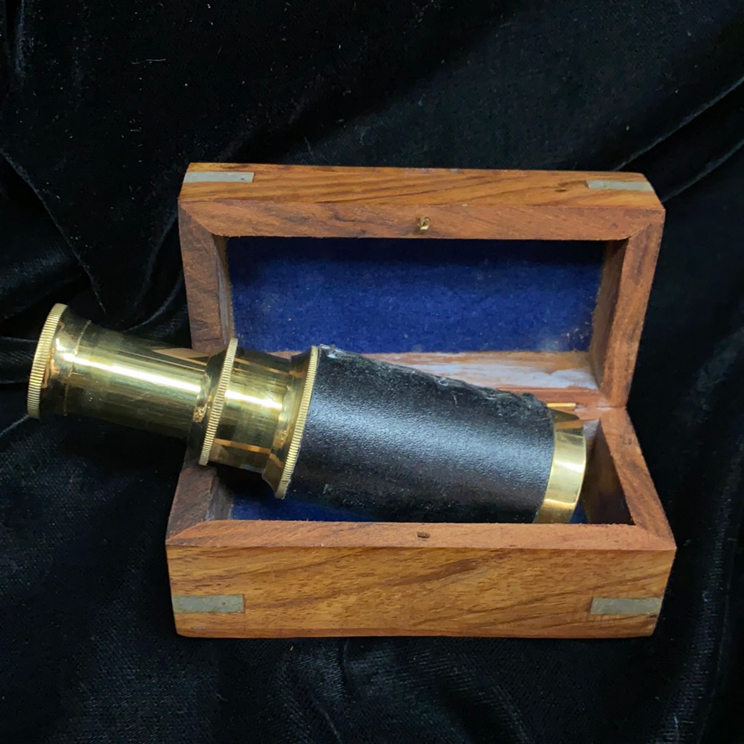 Brass Telescope with wooden box