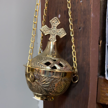 Load image into Gallery viewer, Hanging Brass Incense Burners Censer