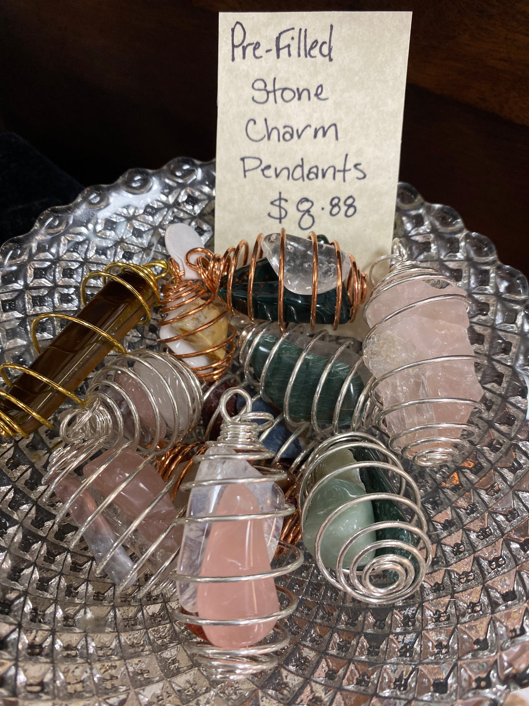Cage filled with Stone Pendant