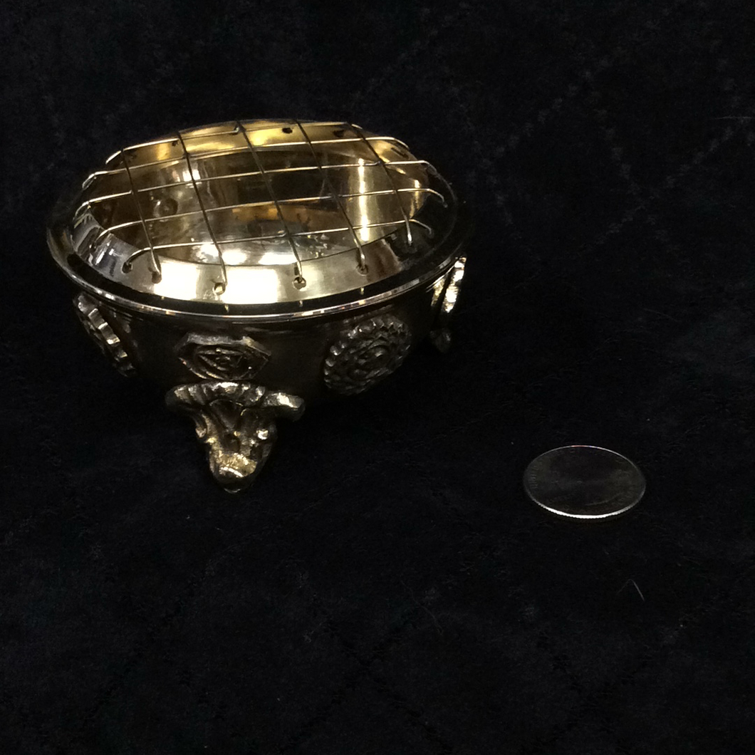 Chakra Brass Burner with Legs 3.5”