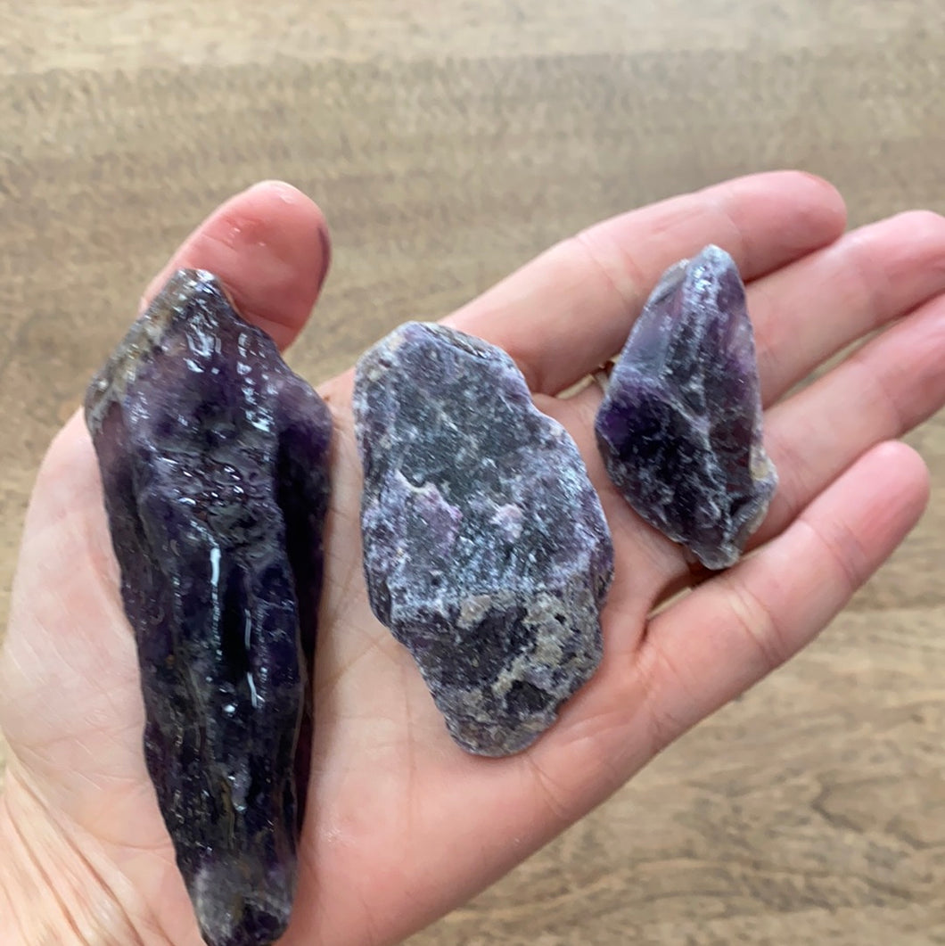 Amethyst Rough Point Chunks in drawer